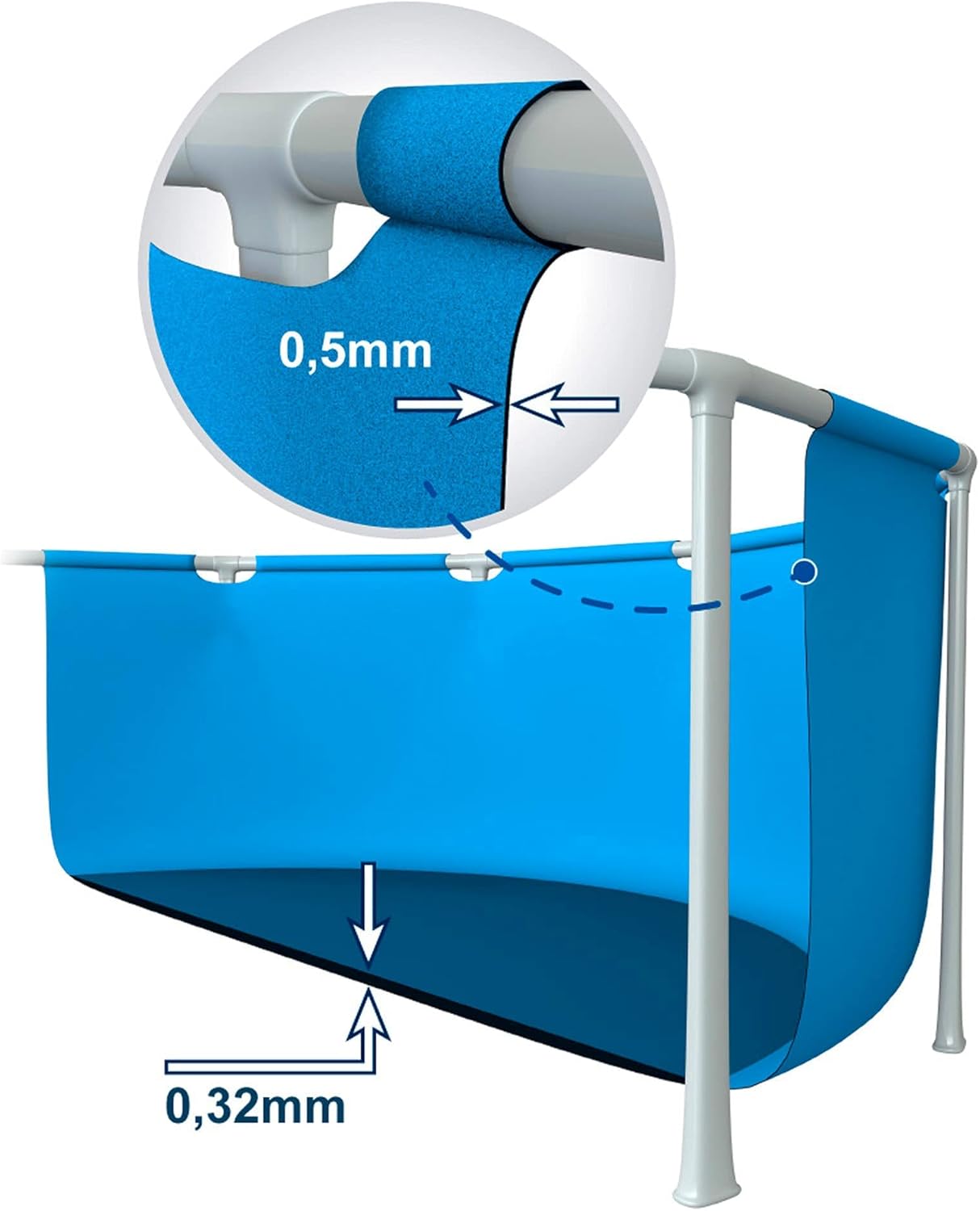 SplashPool® - metal frame round tubular swimming pool