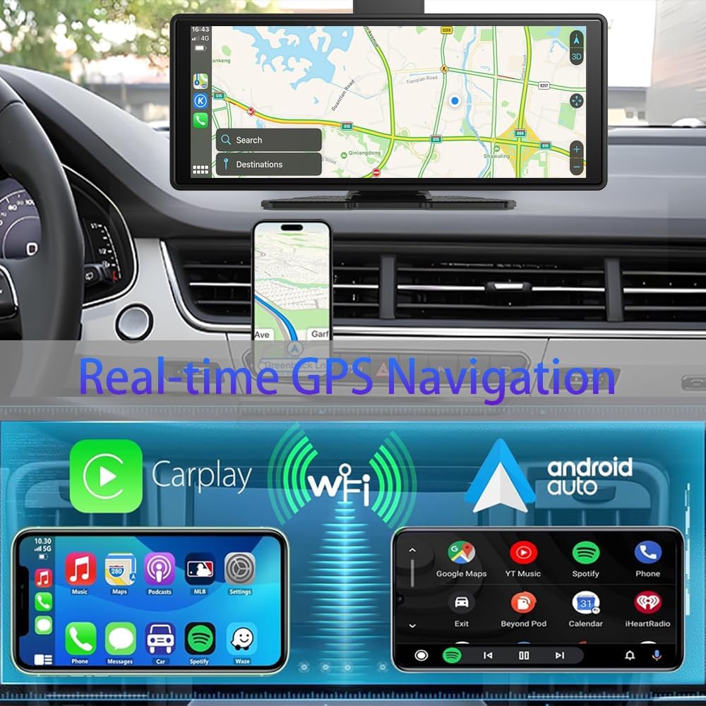 SA CarBOSS® - Wireless CarPlay & Android Auto | 4K Dashcam + HD Reversing Camera