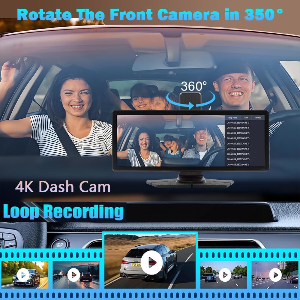 SA CarBOSS® - Wireless CarPlay & Android Auto | 4K Dashcam + HD Reversing Camera