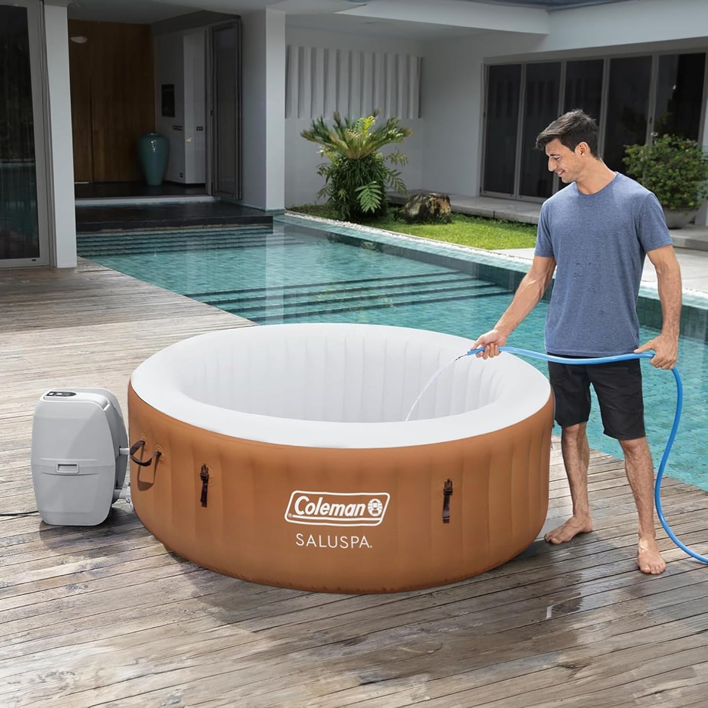 GO SPA® Coleman - Hot Tub with LED Mood Lighting & Bubble Jet Massage